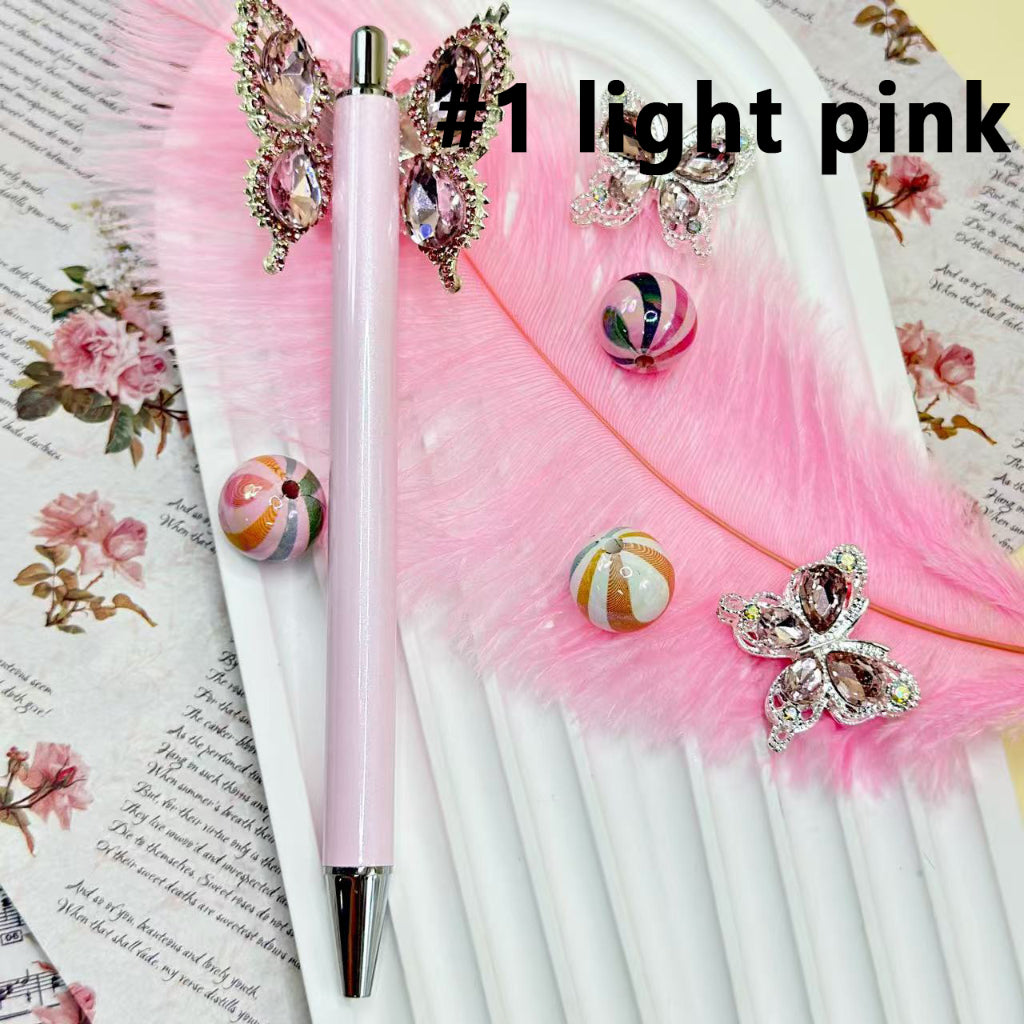 Beadable Pens for Pen Wraps, New Style DIY Pens for Sublimation Wraps, Silver Metal Ballpoint Pens