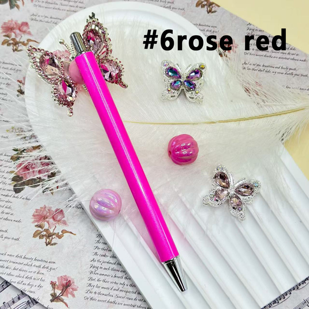Beadable Pens for Pen Wraps, New Style DIY Pens for Sublimation Wraps, Silver Metal Ballpoint Pens