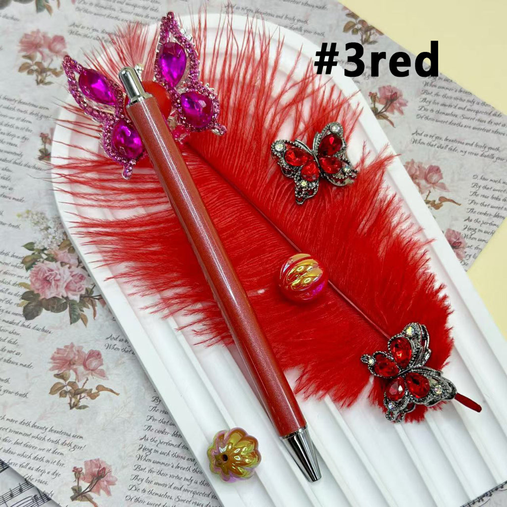 Beadable Pens for Pen Wraps, New Style DIY Pens for Sublimation Wraps, Silver Metal Ballpoint Pens