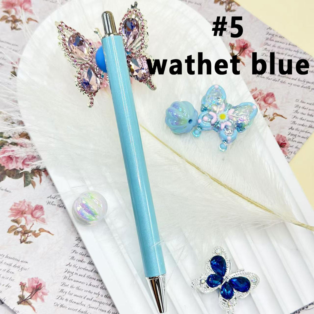 Beadable Pens for Pen Wraps, New Style DIY Pens for Sublimation Wraps, Silver Metal Ballpoint Pens