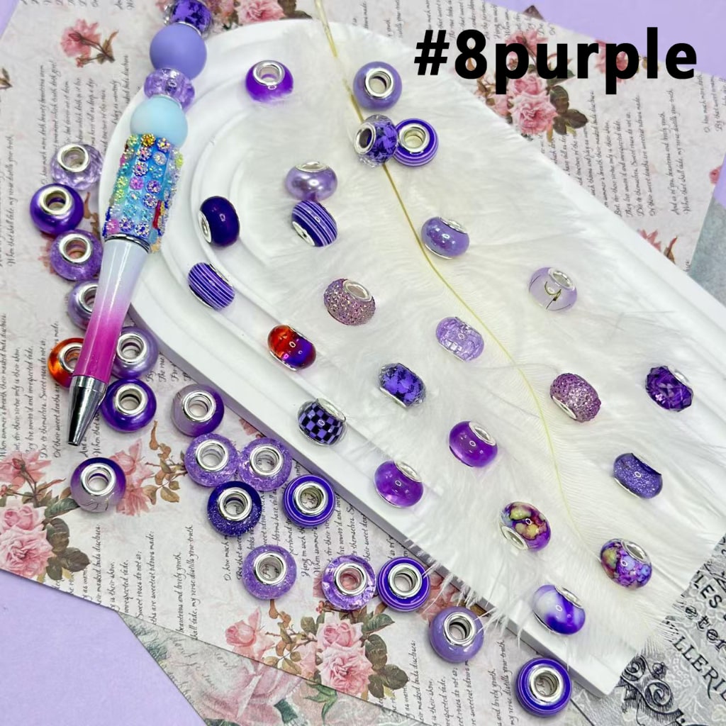 Exquisite Multi-Color Wheel Abcaus Acrylic Beads with Large Hole, 14MM