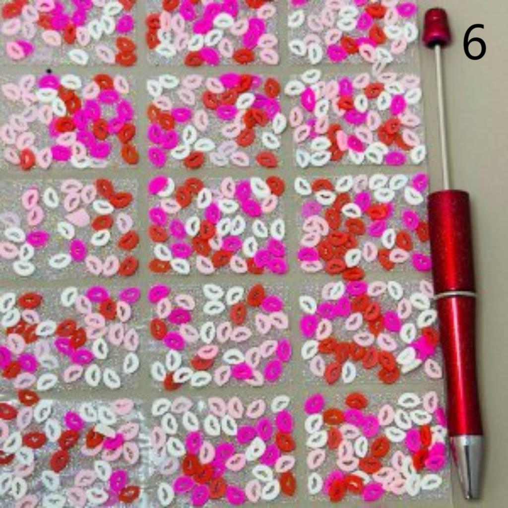 DIY Bling Bling Wraps Tapes with Colorful Cute Candy Bar Sticks Stars Hearts Flowers for Pen, 78 Small Pieces in 1 Sheet, Please Read the Description