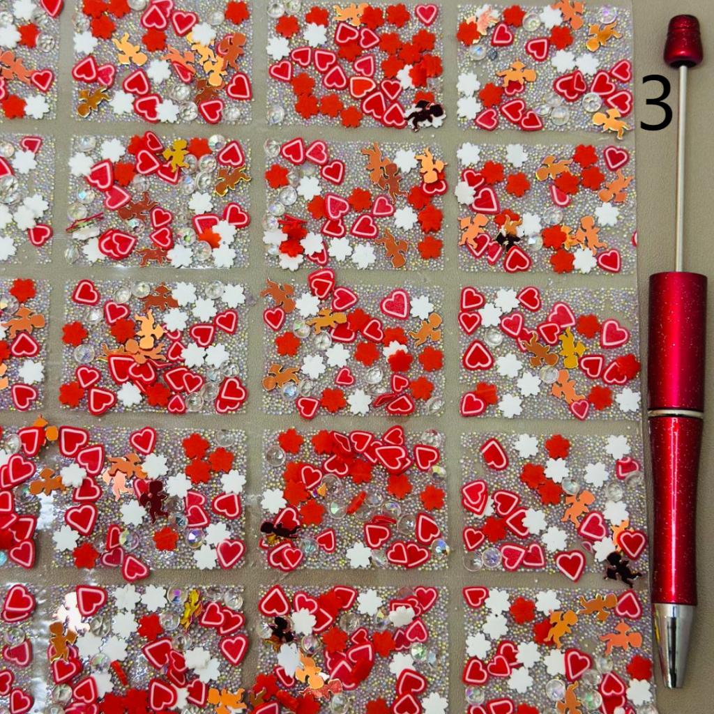 DIY Bling Bling Wraps Tapes with Colorful Cute Candy Bar Sticks Stars Hearts Flowers for Pen, 78 Small Pieces in 1 Sheet, Please Read the Description