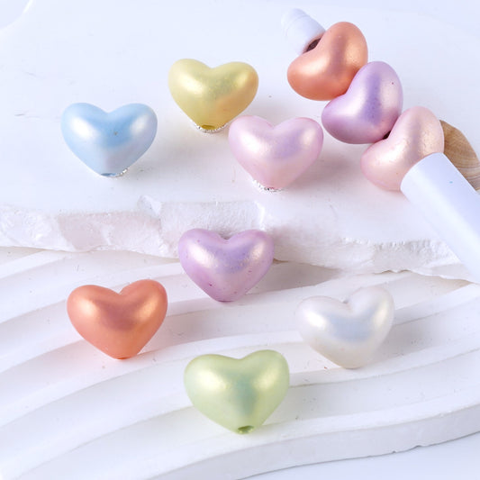 Shiny Cute Colorful Heart Acrylic Beads, Around 20*15MM, Please Read the Description