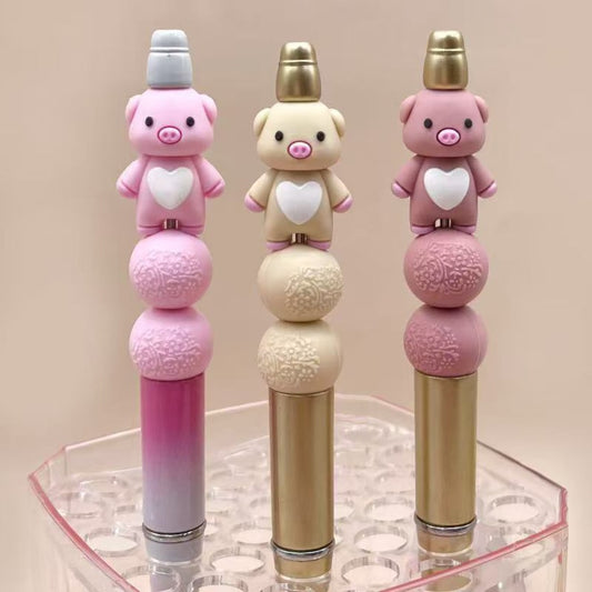 3D Cute Vivid Piglet Silicone Focal Beads