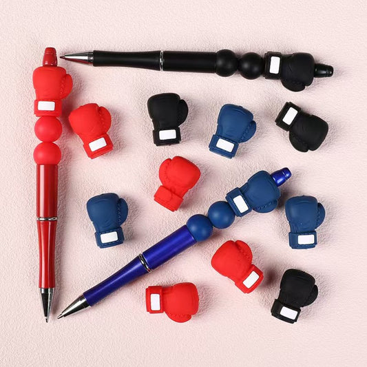 3D Black Red Blue Boxing Gloves Silicone Focal Beads