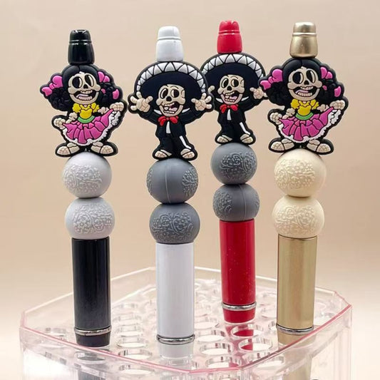 Day of the Dead Mexico Boy Girl Skeleton Skull Head Dancer Silicone Focal Beads