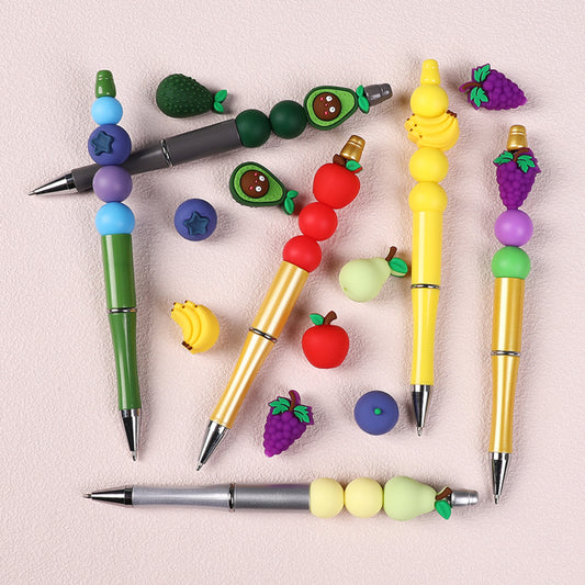 3D Cute Vivid Fruits Avocado Pear Grape Apple Blueberry Banana Silicone Focal Beads (This Focal has a Pleasant Fragrance)
