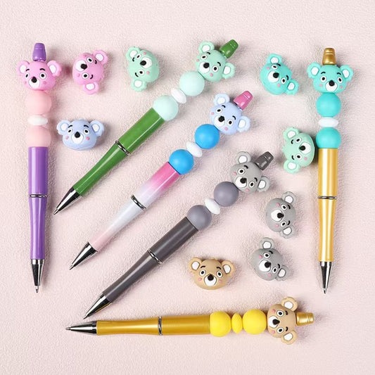 3D Cute Naughty Koala Head Silicone Focal Beads