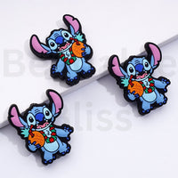 Blue Cute Stitc Drinks Pineapple Juice Summer with a Cute Garland Silicone Focal Beads