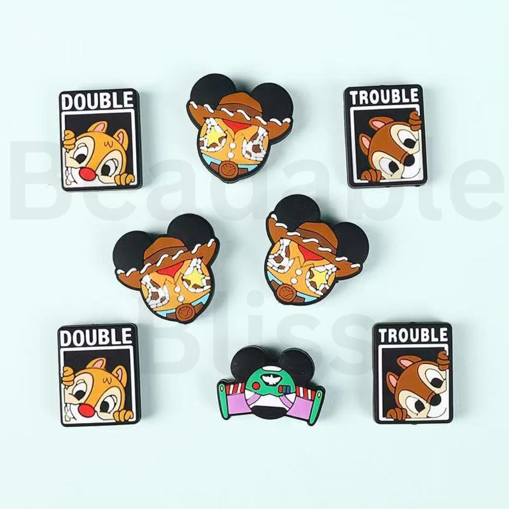 Cute Chipmunks Dal Chip Micki Wood Buzz Lightyea Toy Stor Cartoon Silicone Focal Beads