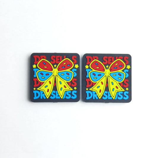 Luminous Cute Colorful Bowknot Dr.Seuss Silicone Focal Beads