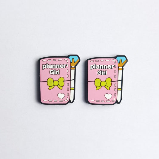 Luminous Cute Pink Notebook Planner Girl Silicone Focal Beads