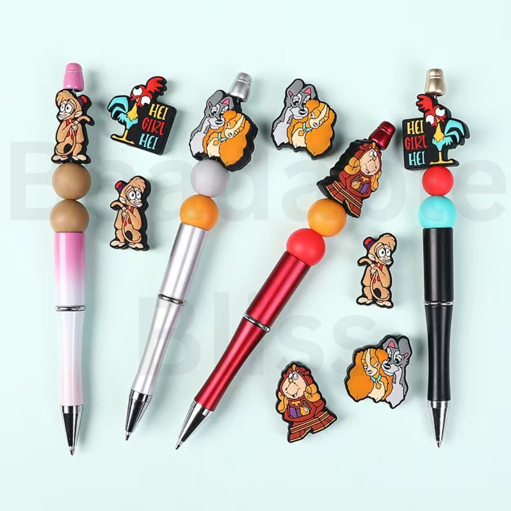 Cute Cartoon Cogswort Beaut and the Beas Ab Aladdi Ladd and the Tram Silicone Focal Beads