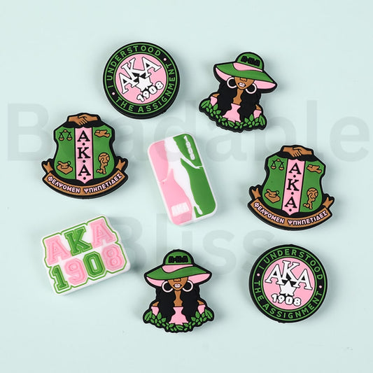 USA America Black Woman Female International Service Organization AK 1908 Silicone Focal Beads