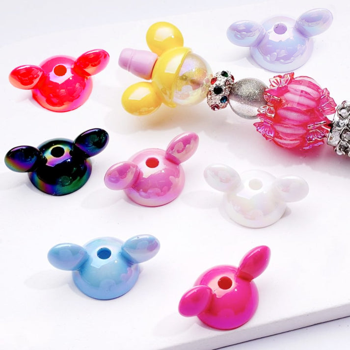 Multi-Color Cartoon Mouse Hat Acrylic Beads Caps – Beadable Bliss