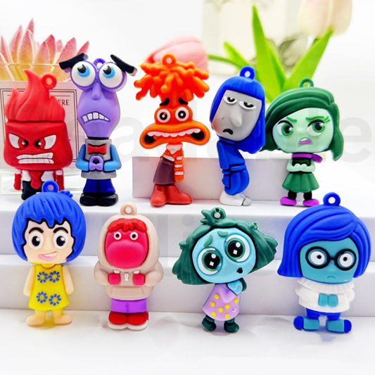 Large 3D Insid Out Family Cartoon Rubber Pendant for Keychain, Please Read the Description