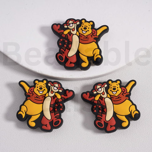 Cartoon Tiger Winni  Bear Silicone Focal Beads