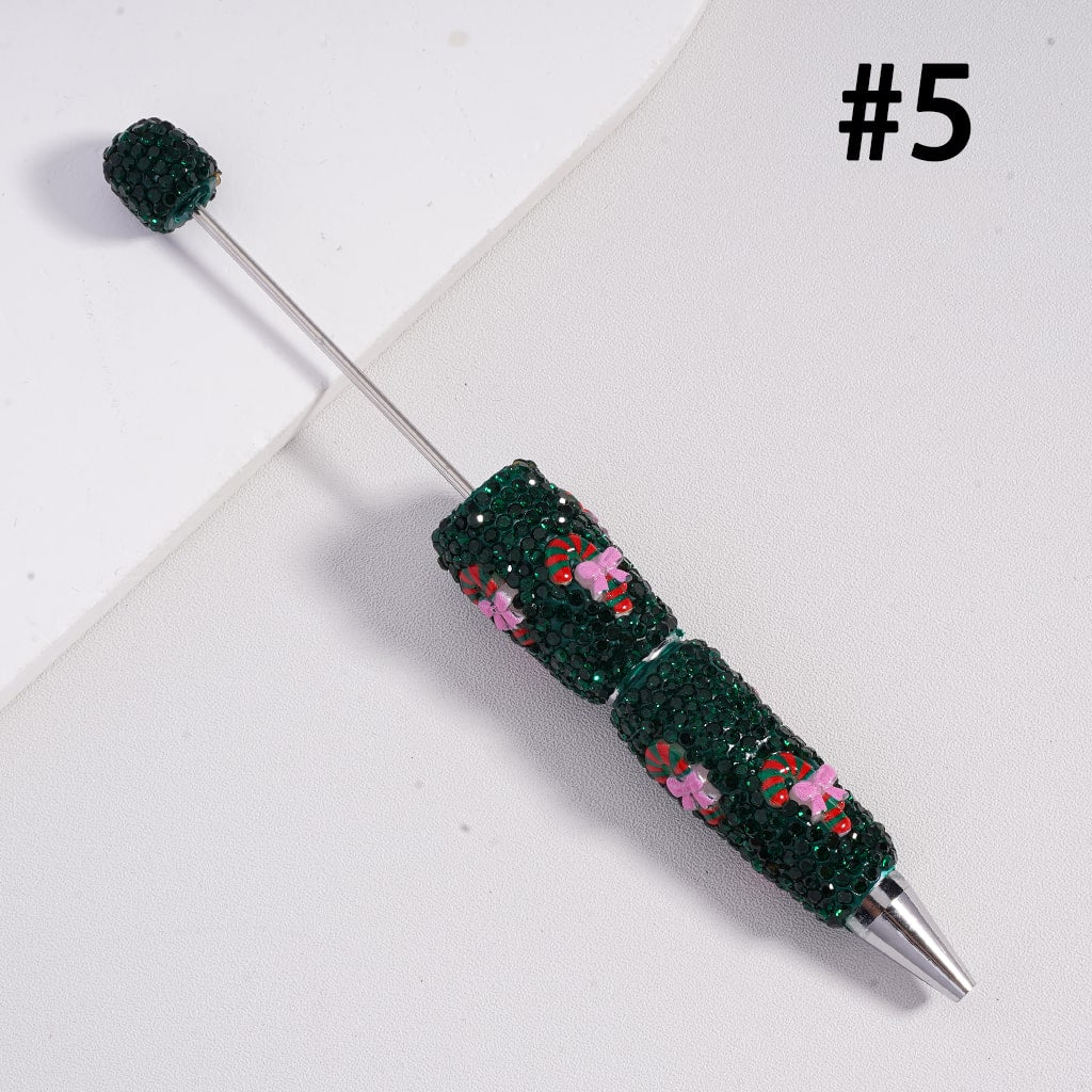 Christmas Series Father Christmas Clown Tree Snowman Candy Cane Green Rhinestones Beadable Clay Pens