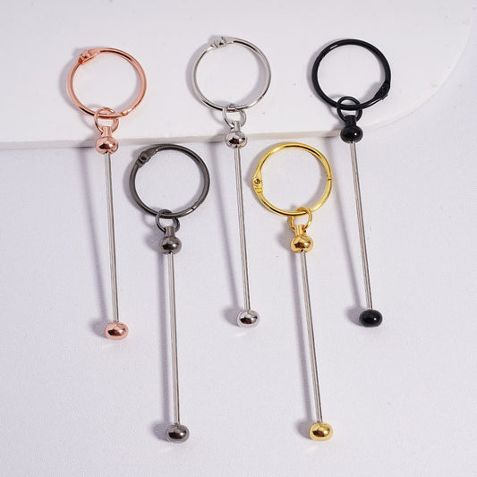 DIY Beadable Metal Keychain with Bar, 112MM