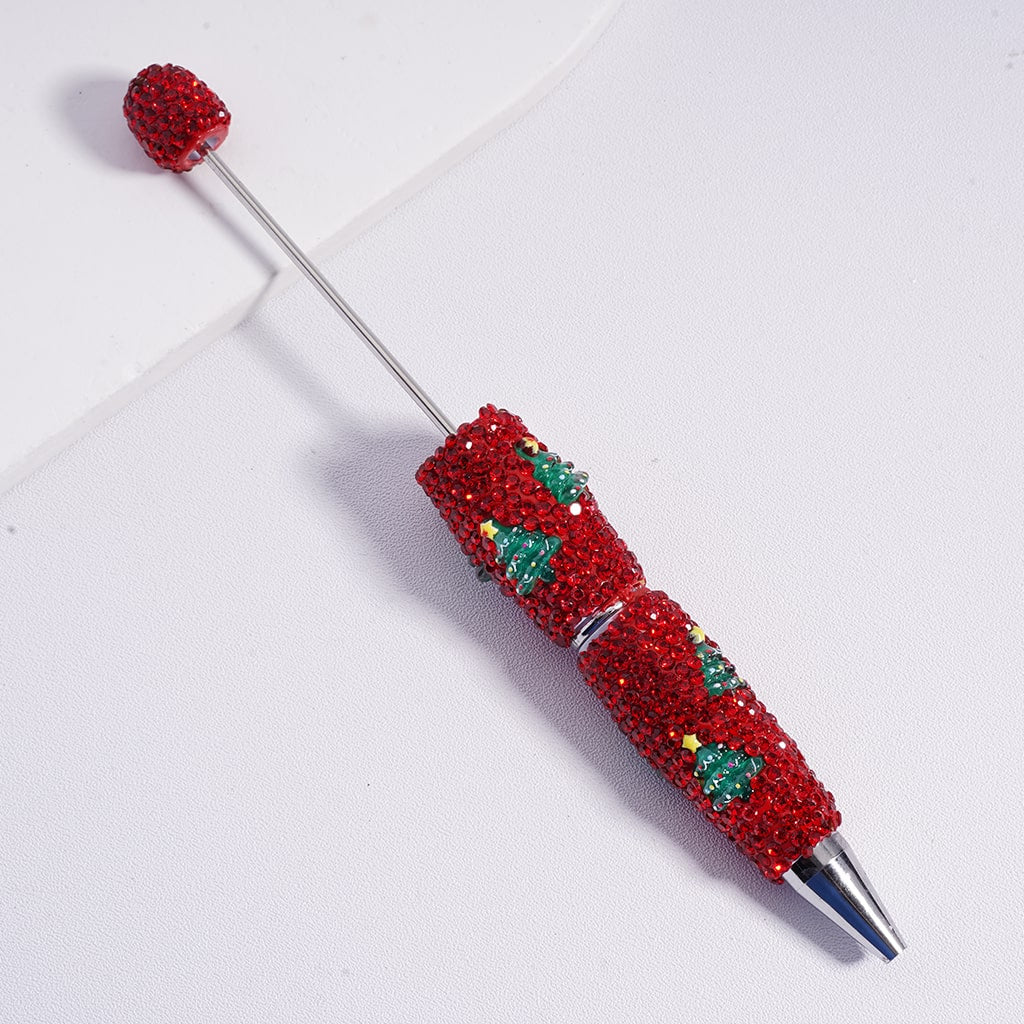 Christmas Series Father Christmas Tree Snowman Candy Cane Red Rhinestones Beadable Clay Pens