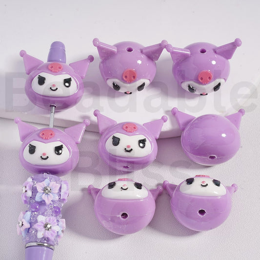 Vivid Cute Sanri Kurom Acrylic Beads, Around 32*25MM