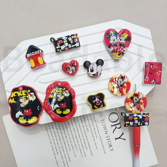 Acrylic Beads & Pendants  Flat Disne Micke Mouse Series in Different Shapes Mix