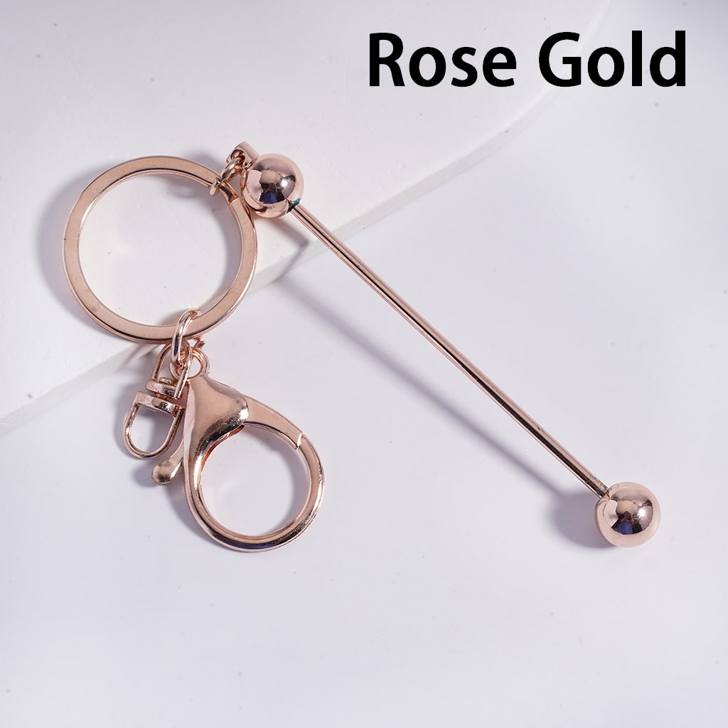 Beadable Metal Keychains with Bar