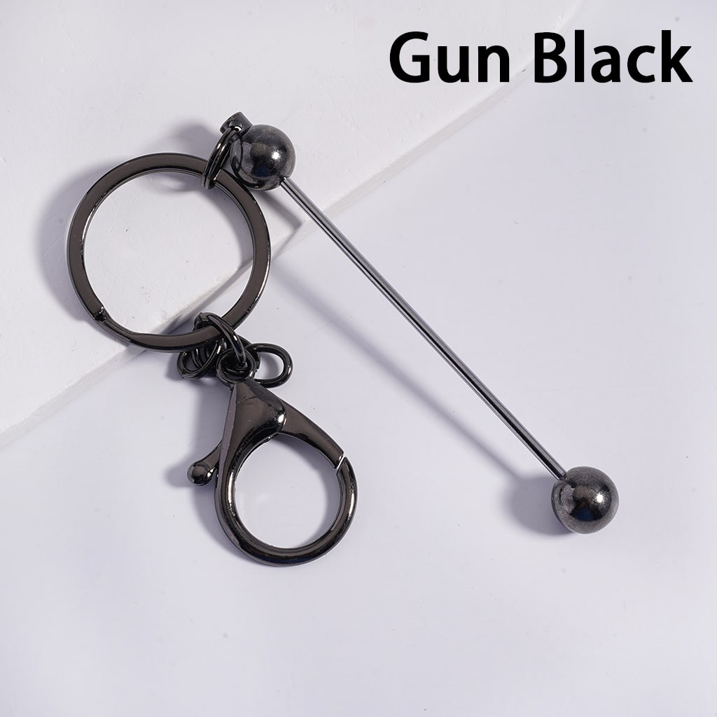 Beadable Metal Keychains with Bar