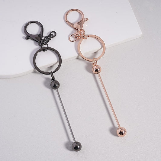 Beadable Metal Keychains with Bar