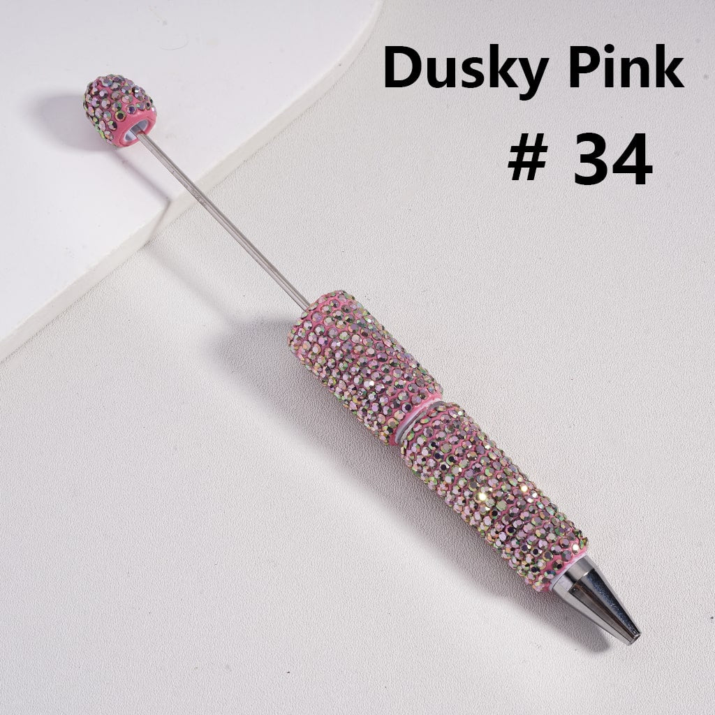 Beadable Clay Pens with Shiny Rhinestones Covered the Entire Pen