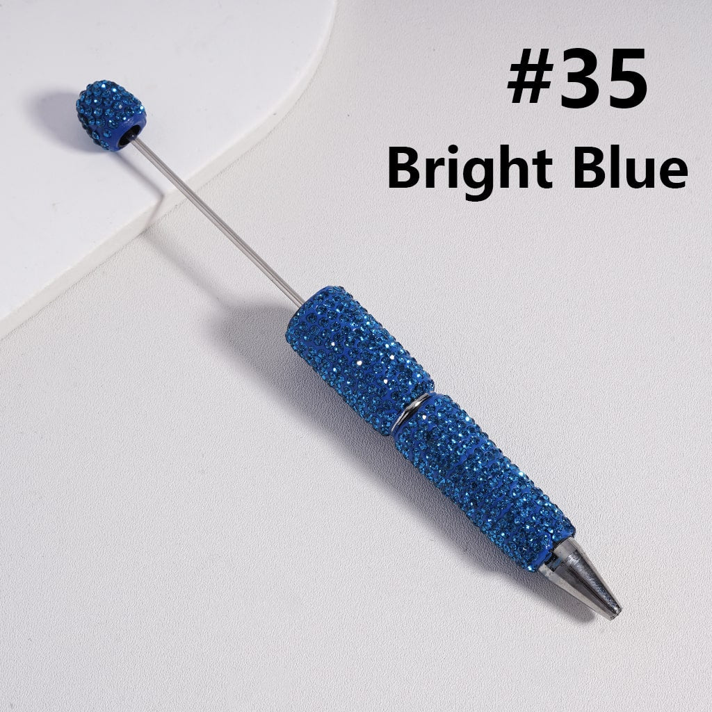 Beadable Clay Pens with Shiny Rhinestones Covered the Entire Pen