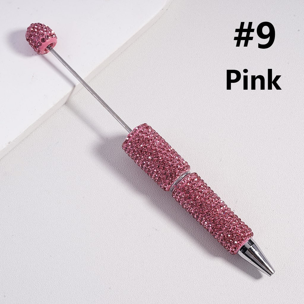 Beadable Clay Pens with Shiny Rhinestones Covered the Entire Pen