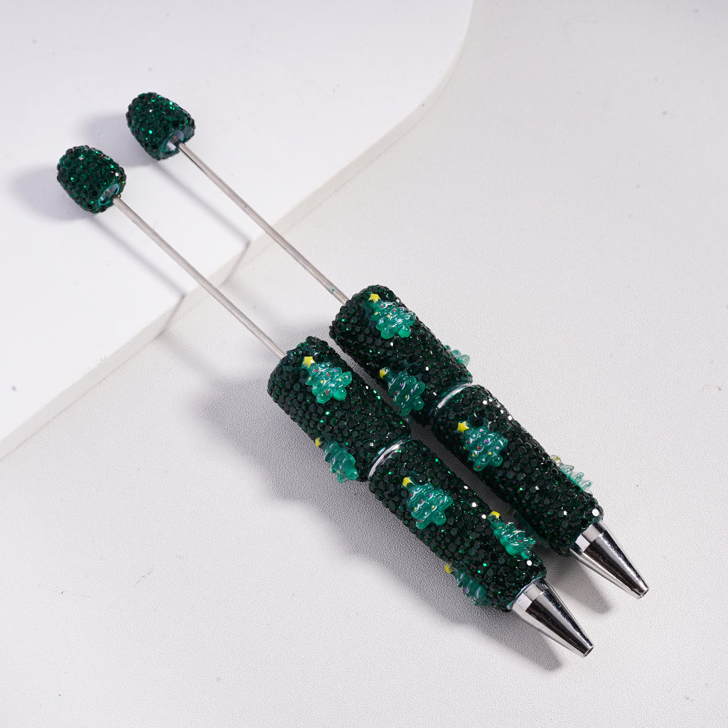 Christmas Series Father Christmas Clown Tree Snowman Candy Cane Green Rhinestones Beadable Clay Pens