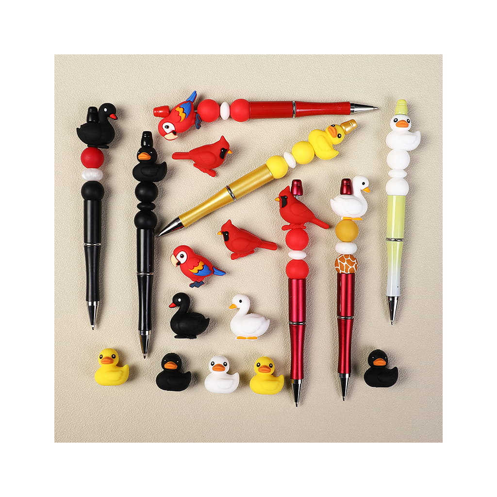 3D Various Types Animal Series Silicone Focal Beads, Swan Duck Parrot Redbird