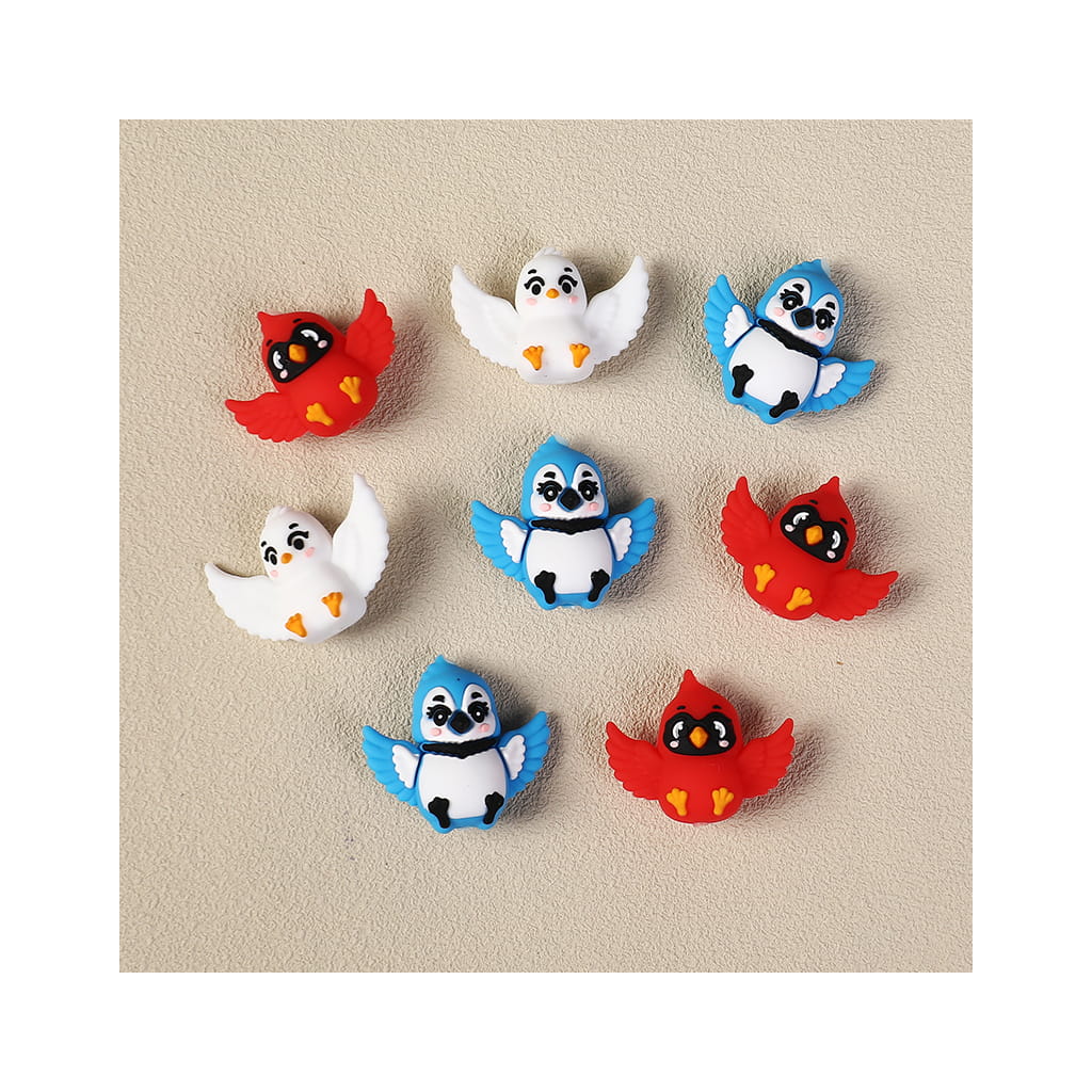 3D Silicone Focal Beads with Various Kind Spread Wings Bird Series