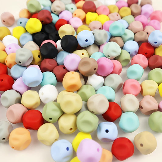 Irregular Concave Silicone Focal Beads, 15MM Multi-Color