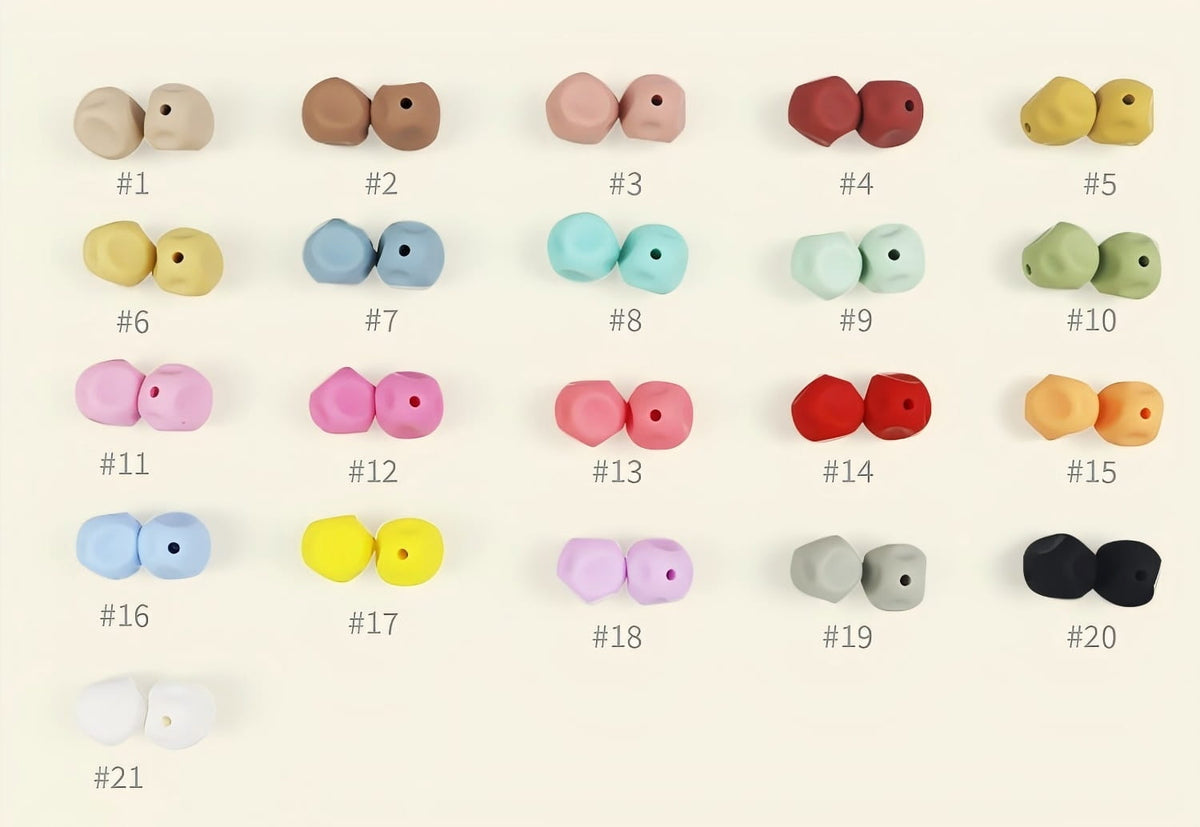 Irregular Concave Silicone Focal Beads, 15MM Multi-Color