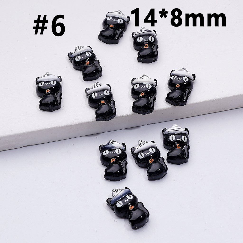 Mini Cute Halloween Series Pumpkin Bat Ghost Magic Hat Cat Cross Charms for Jewelry Accessories
