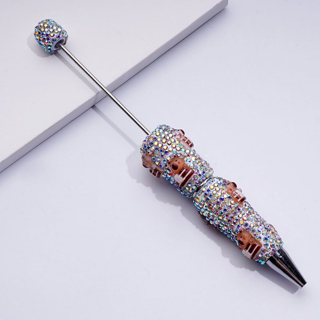 Beadable Clay Pens with Cute Capybara AB Rhinestones Covered the Entire Pen