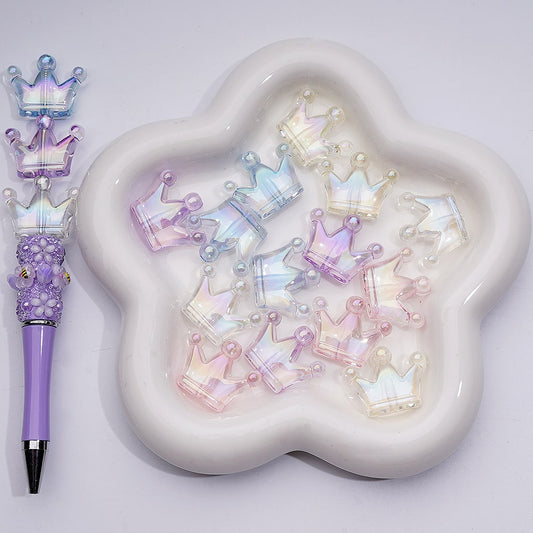 UV Coating Translucent Color Crown Acrylic Beads, 22*28MM (Single Color is available for 200pcs(Whole bag))