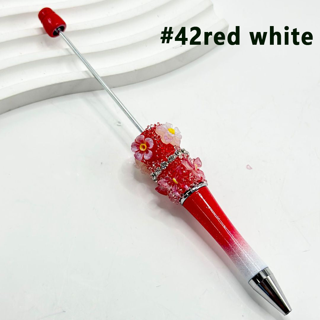 Sugar Wrap Beadable Pens in Ombre Colors with Resin Small Flowers Butterflies and Clear Rhinestones