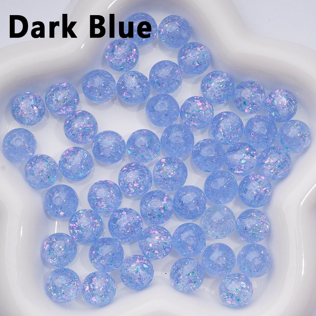 Bling Bling Shiny Mini Flakes Multi-Color Clear Round Acrylic Beads, 12MM
