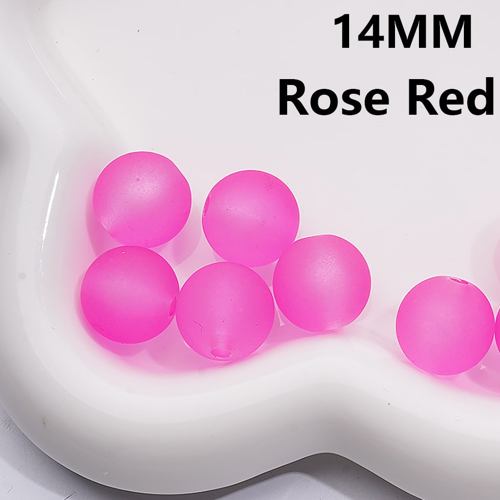 Frosted Matte Translucent Multi-Color Round Acrylic Beads, 14MM (Single Color is available for 300pcs(Whole bag))