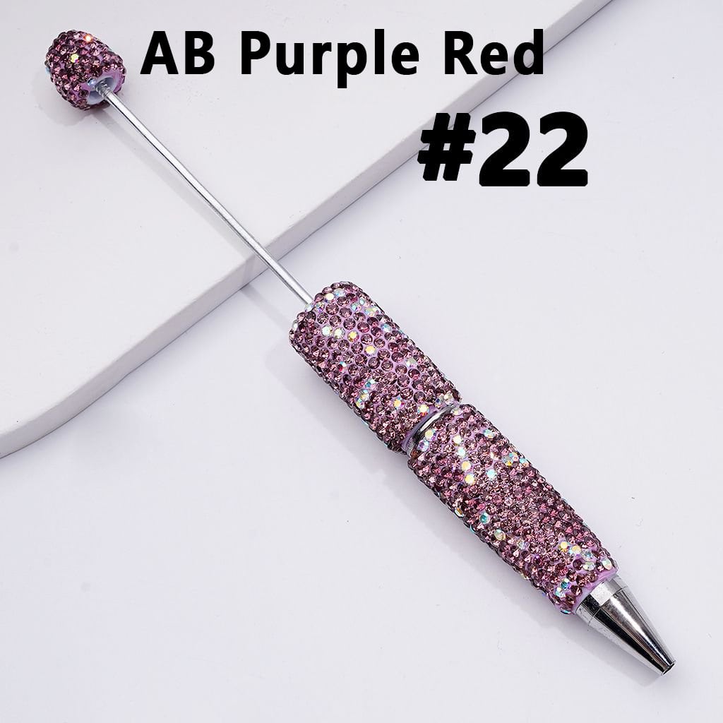 Beadable Clay Pens with Multi-Color & AB Rhinestones Covered the Entire Pen