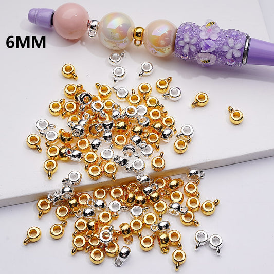 Mini Gold Silver Alloy Bail Beads Hanger Spacer Beads, 6MM