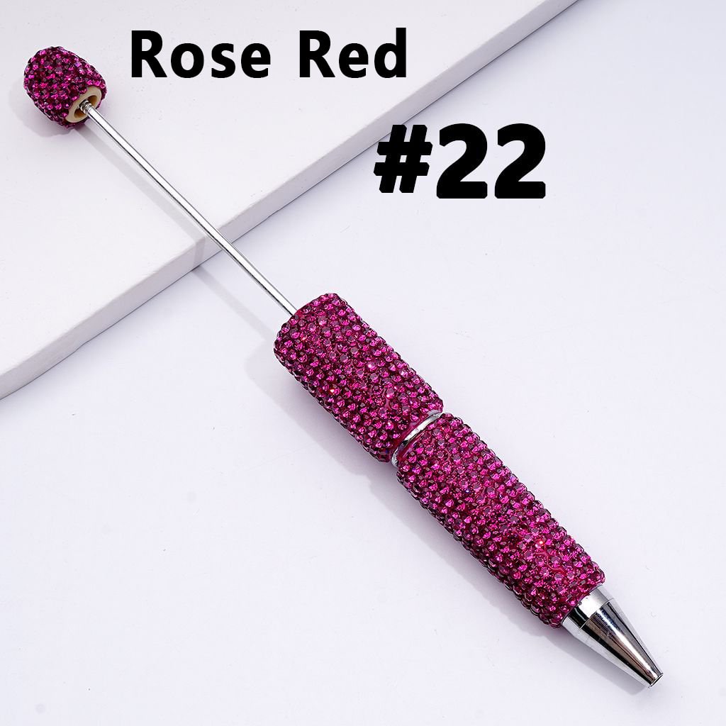 Beadable Clay Pens with Shiny Rhinestones Covered the Entire Pen