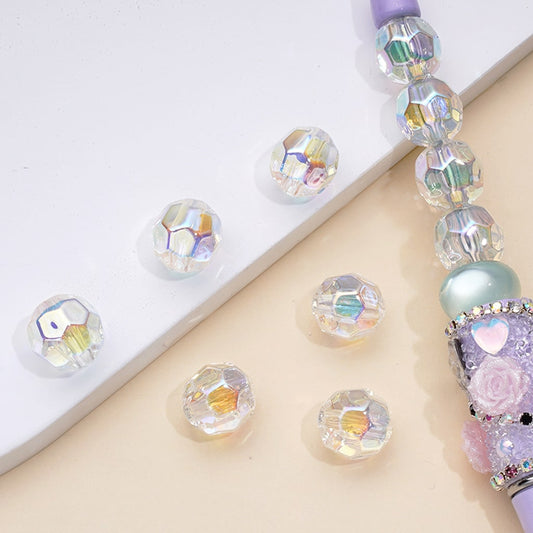 UVコーティング ディスコクリアアクリルビーズ ランダムミックス 12mm