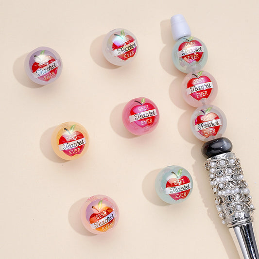ベストティーチャーエバー ゼリーカラー ラウンドアクリルビーズ ランダムミックス 16mm