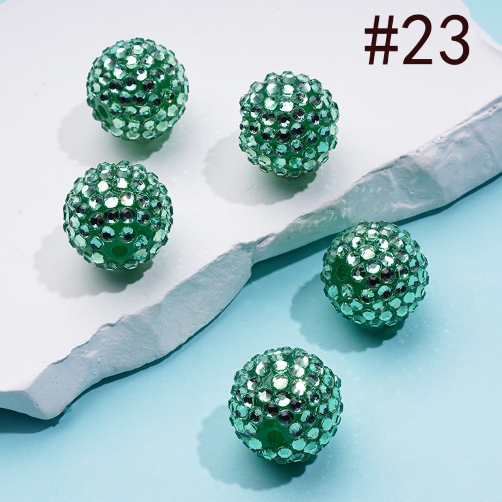20MM Rhinestone Beads, Collection of Acrylic Rhinestone Beads, Part 1: Color No.1 -No.32